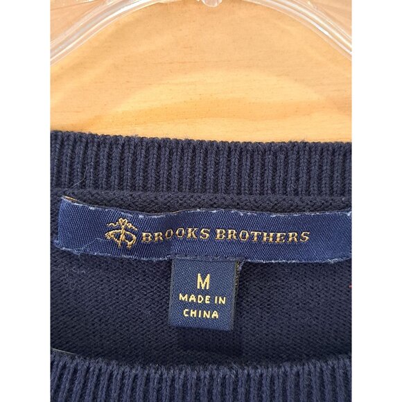 Brooks Brothers Nautical Black & White Striped Sweater Red Anchor Womens Med - Picture 8 of 10